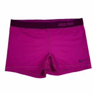 Nike Pro Dri Fit Pink Burgundy Spandex Shorts